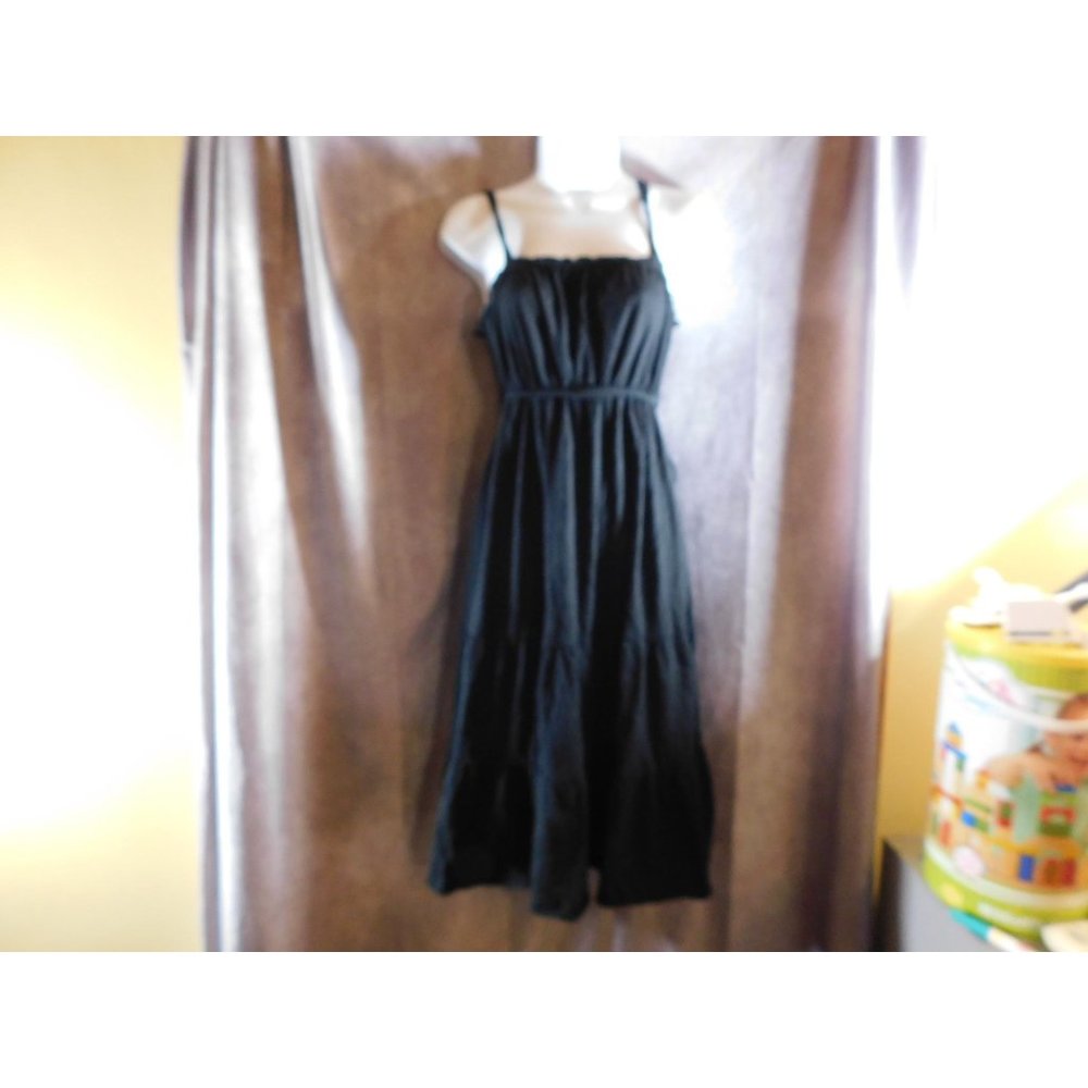Black Faded Glory Spaghetti Strap Peasant Dress - Picture 7 of 10